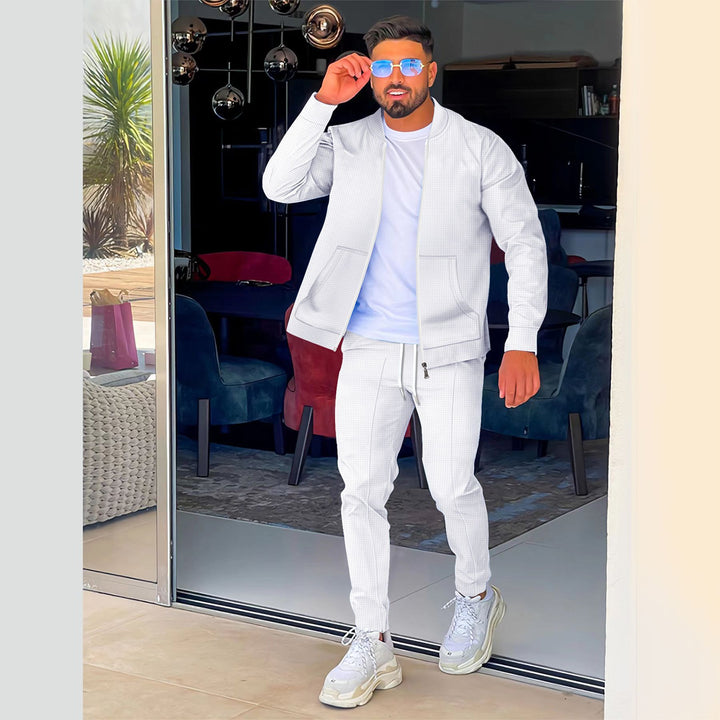 Herren modisches Athleisure Set mit strukturiertem Design und elastischem Bund Echoarchiv