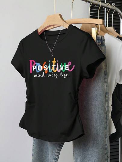 Damen Crop-T-Shirt mit figurbetontem Schnitt und modernem Design Echo Archiv