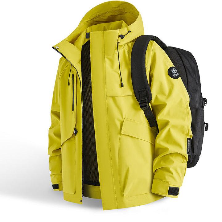 Herren technische Allwetterjacke mit praktischen Taschen und verstellbarem Kragen Echoarchiv
