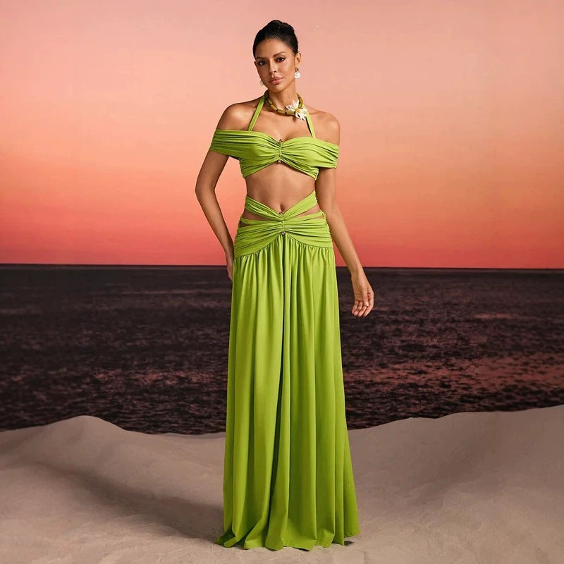 Damen Maxi-Kleid mit raffiniertem Cut-Out und dekorativem Drapierung Echo Archiv
