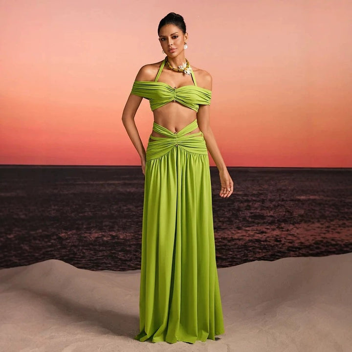 Damen Maxi-Kleid mit raffiniertem Cut-Out und dekorativem Drapierung Echo Archiv