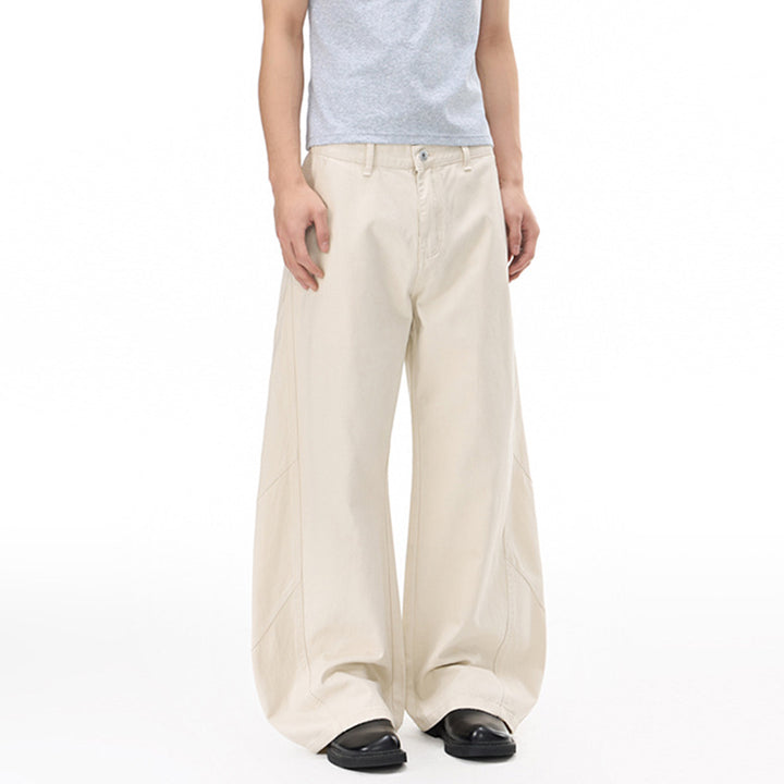 Herren Voluminöse Panel-Baggy-Hose aus Baumwoll-Twill mit ballonförmigem Saum Echo Archiv