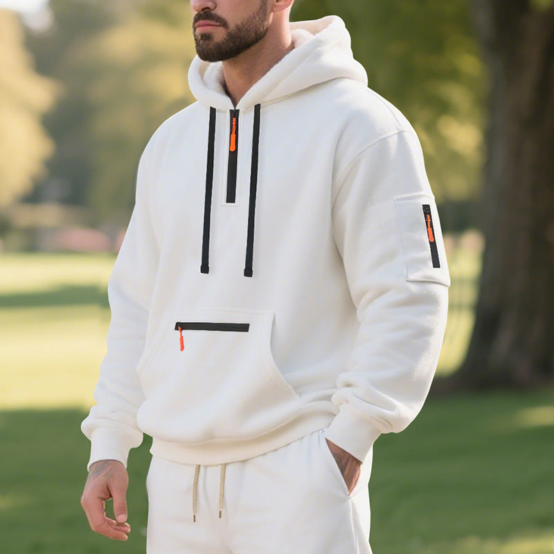 Herren Sportlicher Hoodie mit funktionalen Reißverschlusstaschen Echoarchiv