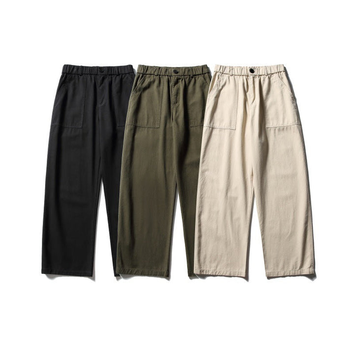 Damen Weite Utility-Cargohose mit elastischem Bund und aufgesetzten Fronttaschen Echoarchiv