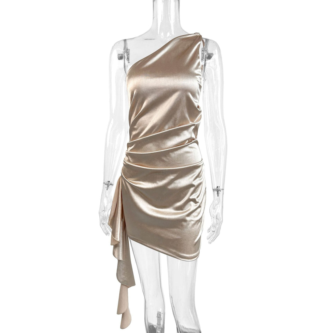 Damen Cocktailkleid mit asymmetrischem Schnitt und drapierten Details Echo Archiv