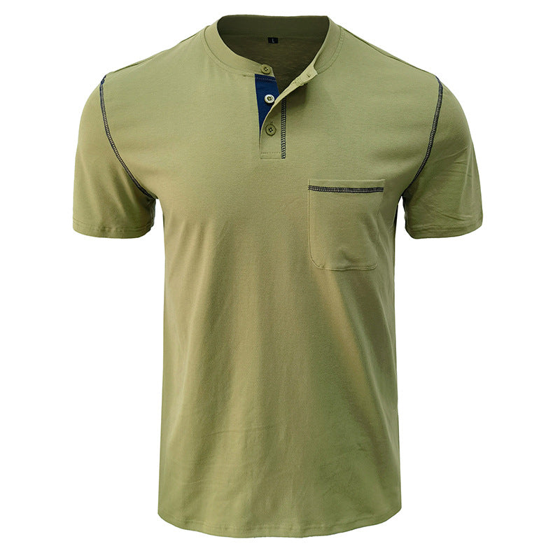 Herren Kurzarmshirt mit modischem Henley-Ausschnitt und praktischer Brusttasche Echoarchiv
