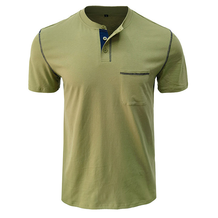 Herren Kurzarmshirt mit modischem Henley-Ausschnitt und praktischer Brusttasche Echoarchiv