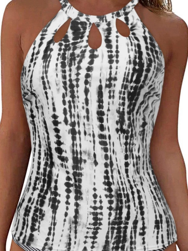 Damen Sportliches Tankini-Oberteil mit modischem Rundhalsausschnitt und Cut-Outs Echo Archiv
