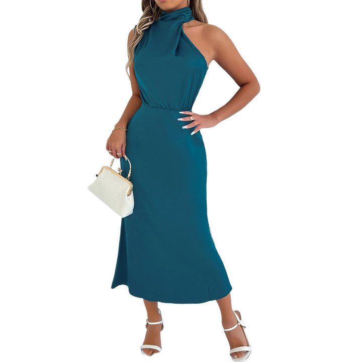 Damen Maxi-Kleid mit asymmetrischem Halter und fließendem Schnitt Echo Archiv