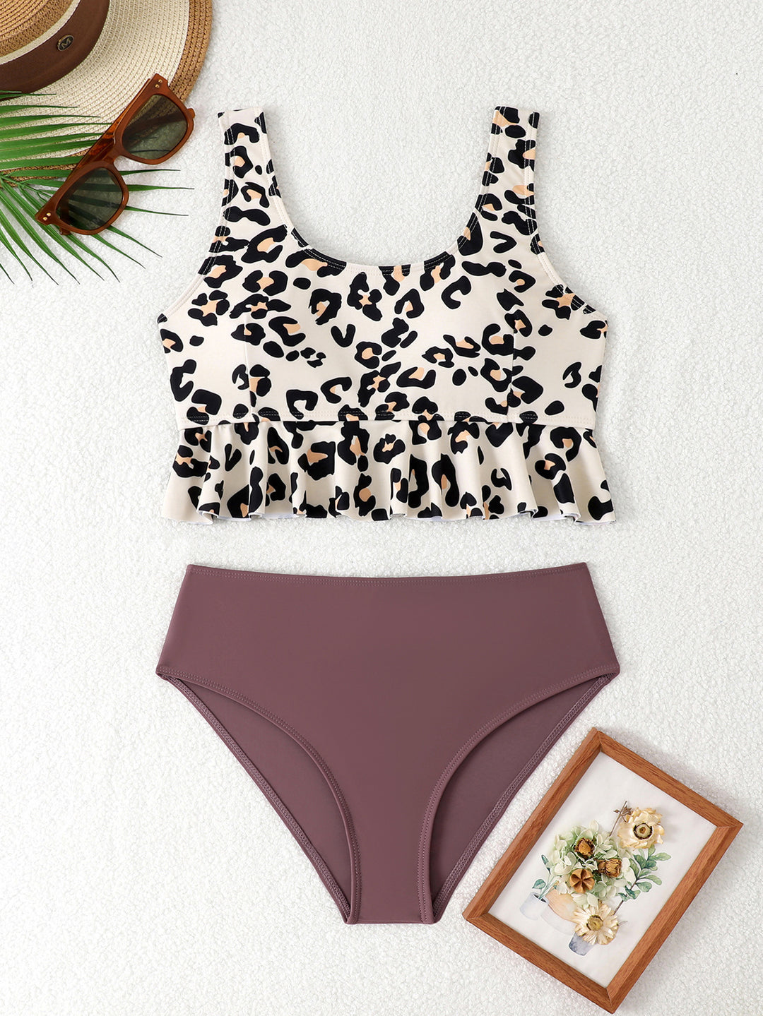 Damen Tankini-Set mit modischem Rüschendesign und hohem Schnitt Echo Archiv