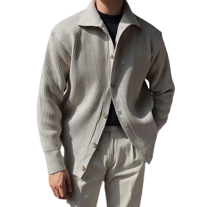 Herren Strukturierte Button-Down-Jacke Echoarchiv