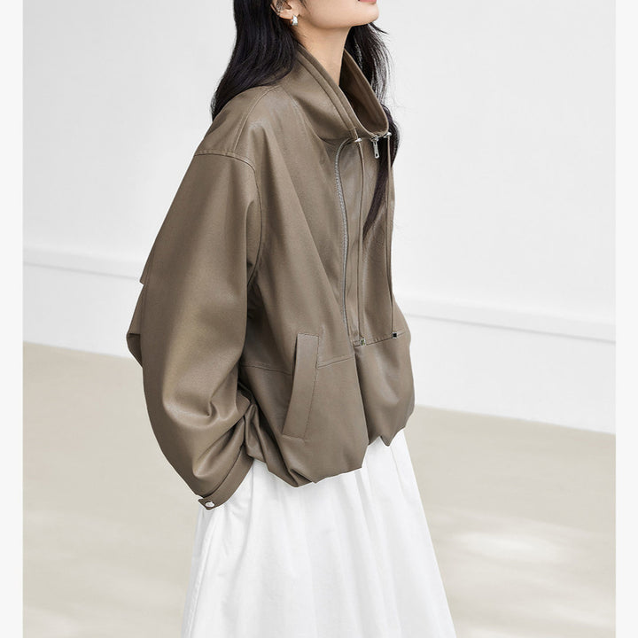 Damen Modische Blousonjacke mit hohem Kragen Echoarchiv