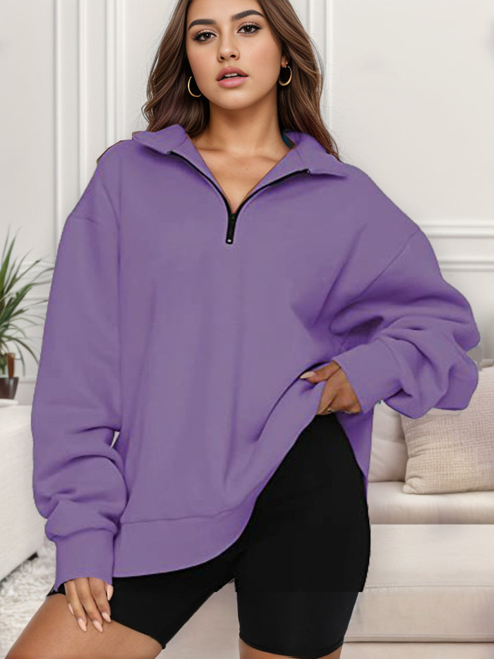 Damen nan übergroßes Sweatshirt mit Halbreißverschluss und Stehkragen Echo Archiv