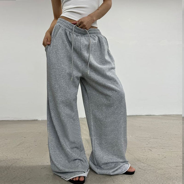 Damen nan weite High-Waist Loungehose mit gerafftem Bund und Kordelzug Echo Archiv