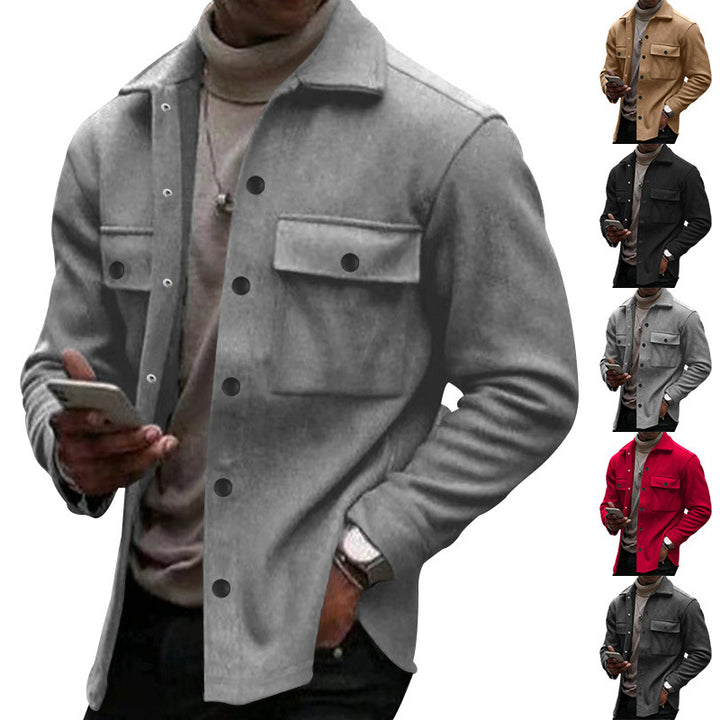 Herren lässige Overshirtjacke mit großen Brusttaschen und modernem Design Echoarchiv