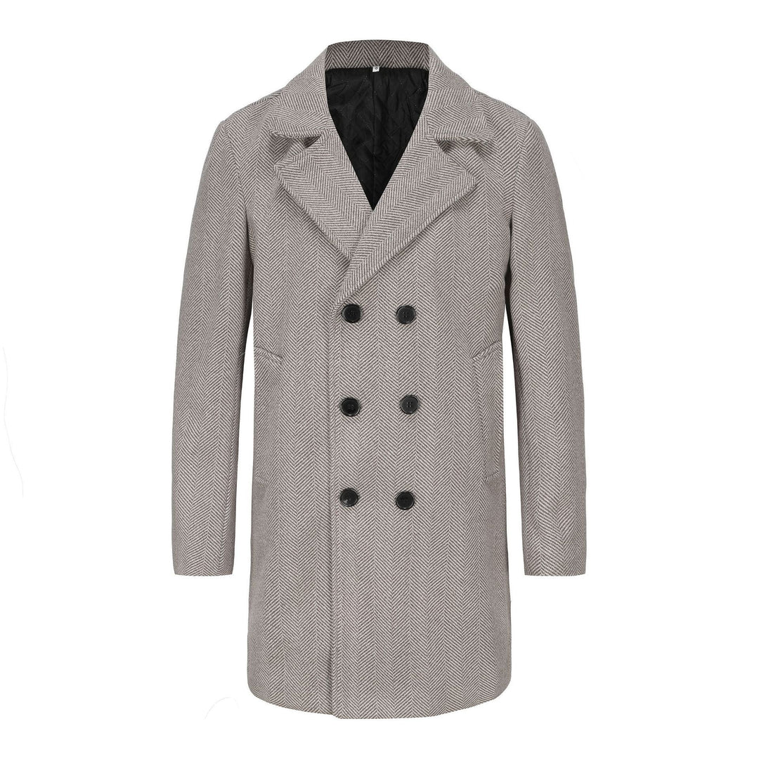 Herren zeitloser Dufflecoat mit elegantem Hahnentrittmuster Echoarchiv