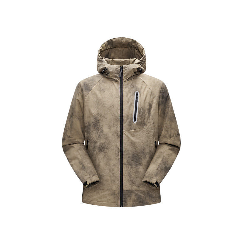 Herren Technische Regenjacke mit Kapuze wasserdichter Shell und reflektierender Brusttasche Echo Archiv