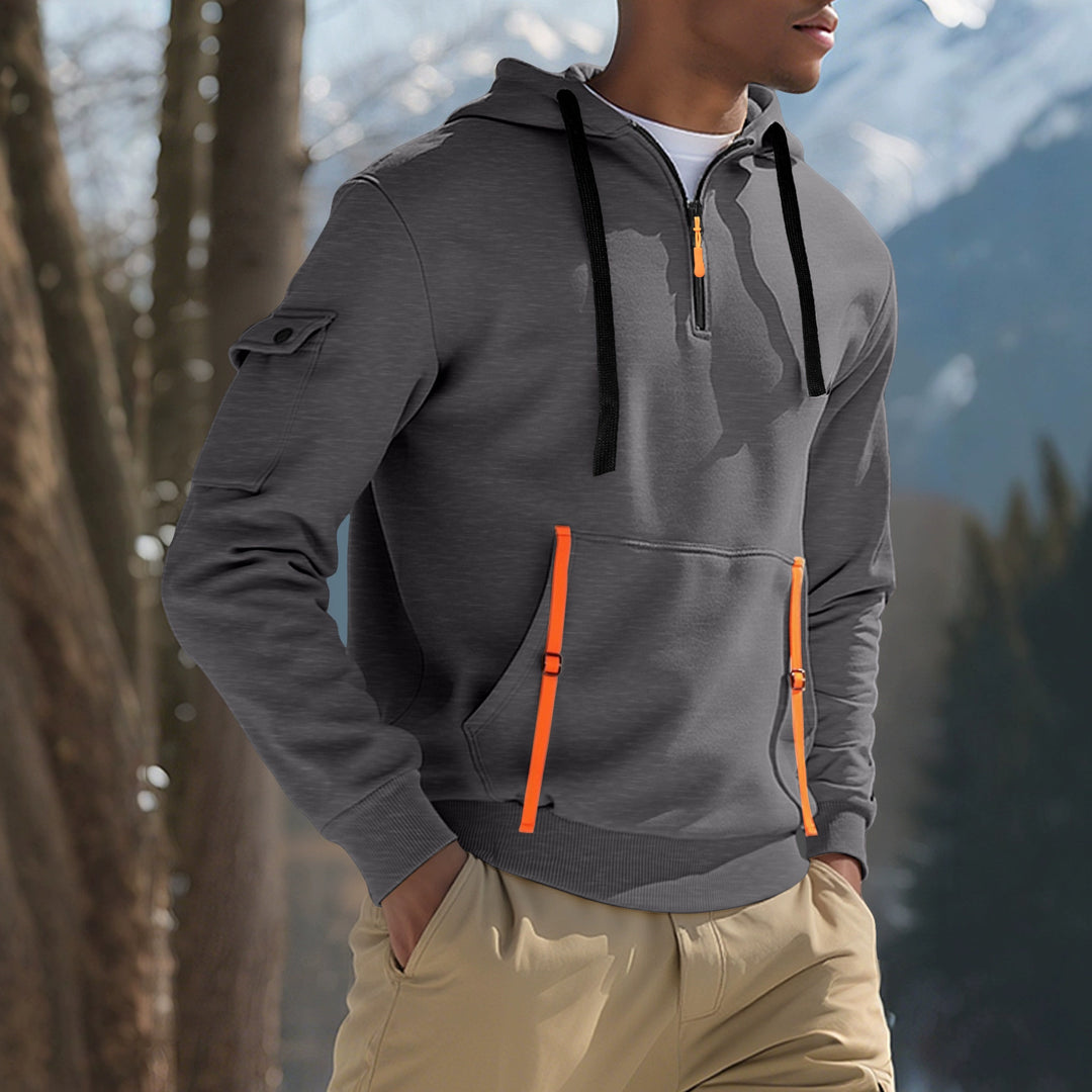 Herren Sportlicher Kapuzenpullover mit stylischen Reißverschlusstaschen Echoarchiv