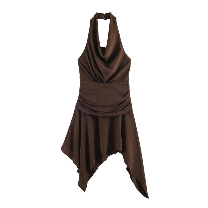 Damen asymmetrisches Halterkleid mit elegantem Drapierungsdesign Echo Archiv