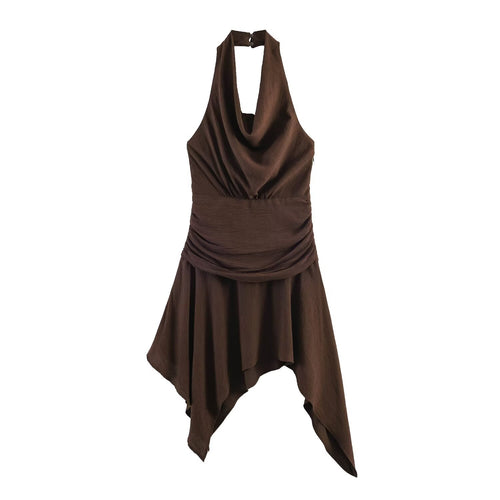 Damen asymmetrisches Halterkleid mit elegantem Drapierungsdesign Echo Archiv