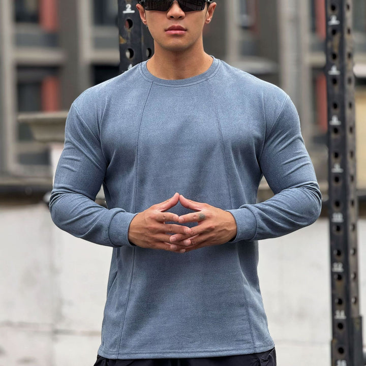 Herren Langarm Sportshirt mit nahtloser Verarbeitung und körperbetontem Schnitt Echoarchiv