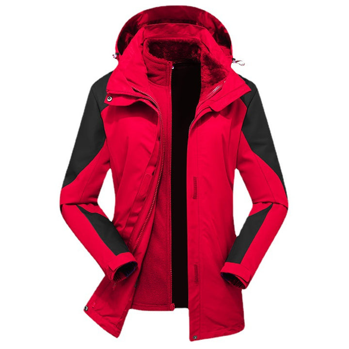 Damen zweilagige Softshelljacke mit herausnehmbarer Teddyfleece-Innenjacke und verstellbarer Kapuze Echoarchiv