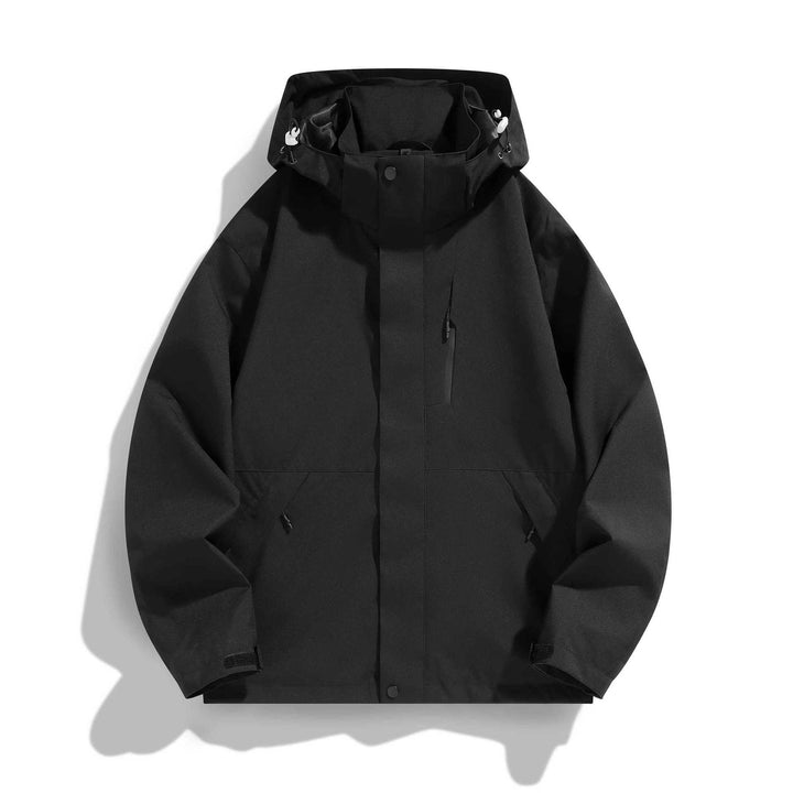 Damen Wasserabweisende Kapuzen‑Übergangsjacke mit verstellbarer Kapuze, verdeckter Frontblende und Multifunktionstaschen Echo Archiv