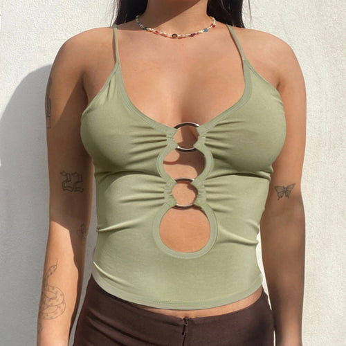 Damen Crop-Top mit einzigartigem Ring-Ausschnitt Echo Archiv