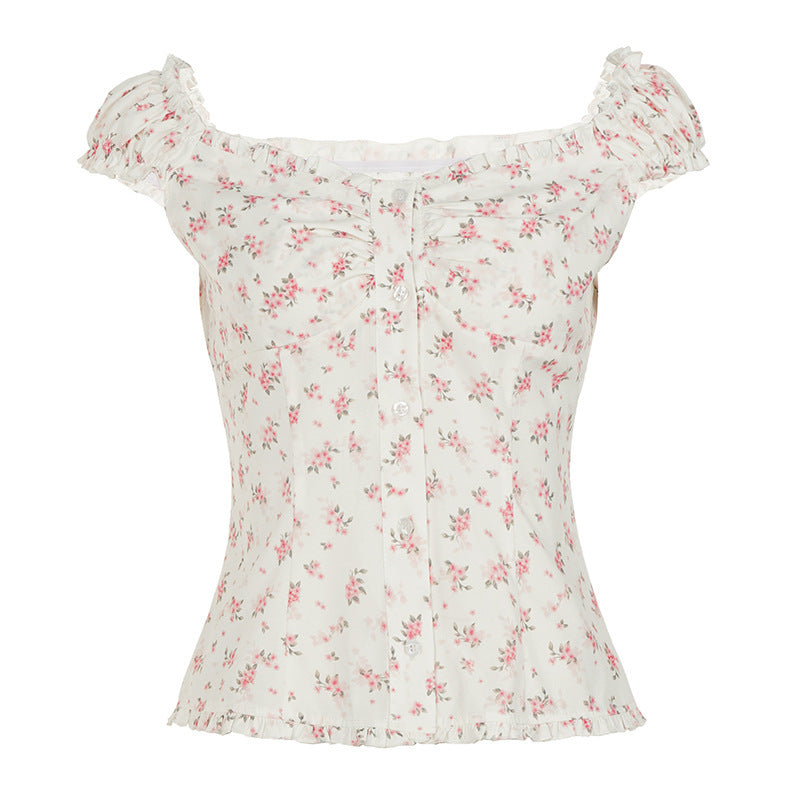 Damen Blusenshirt mit floralem Design und Rüschendetails Echo Archiv