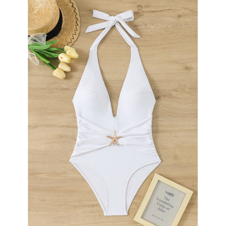 Damen Eleganter Monokini mit bindbarem Halterneck Echo Archiv