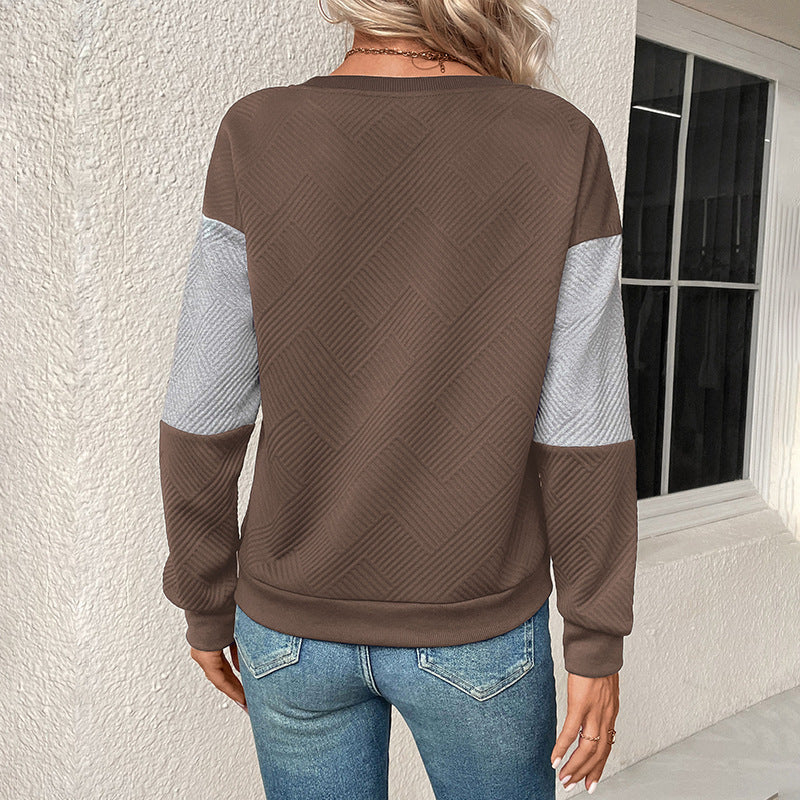 Damen Modischer Sweatshirt mit Blockmuster Echo Archiv