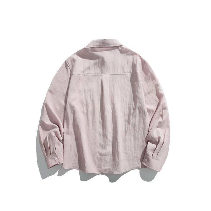 Herren Oversize Leinenmix-Hemdjacke mit Brusttasche und Kentkragen Echoarchiv