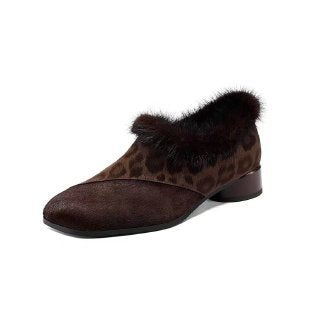 Damen Elegante Mokassins mit Fellbesatz Echo Archiv