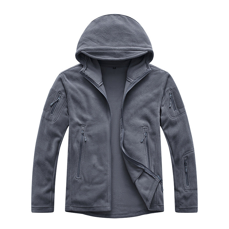 Herren Fleecejacke mit praktischen Reißverschlusstaschen und Kapuze Echoarchiv