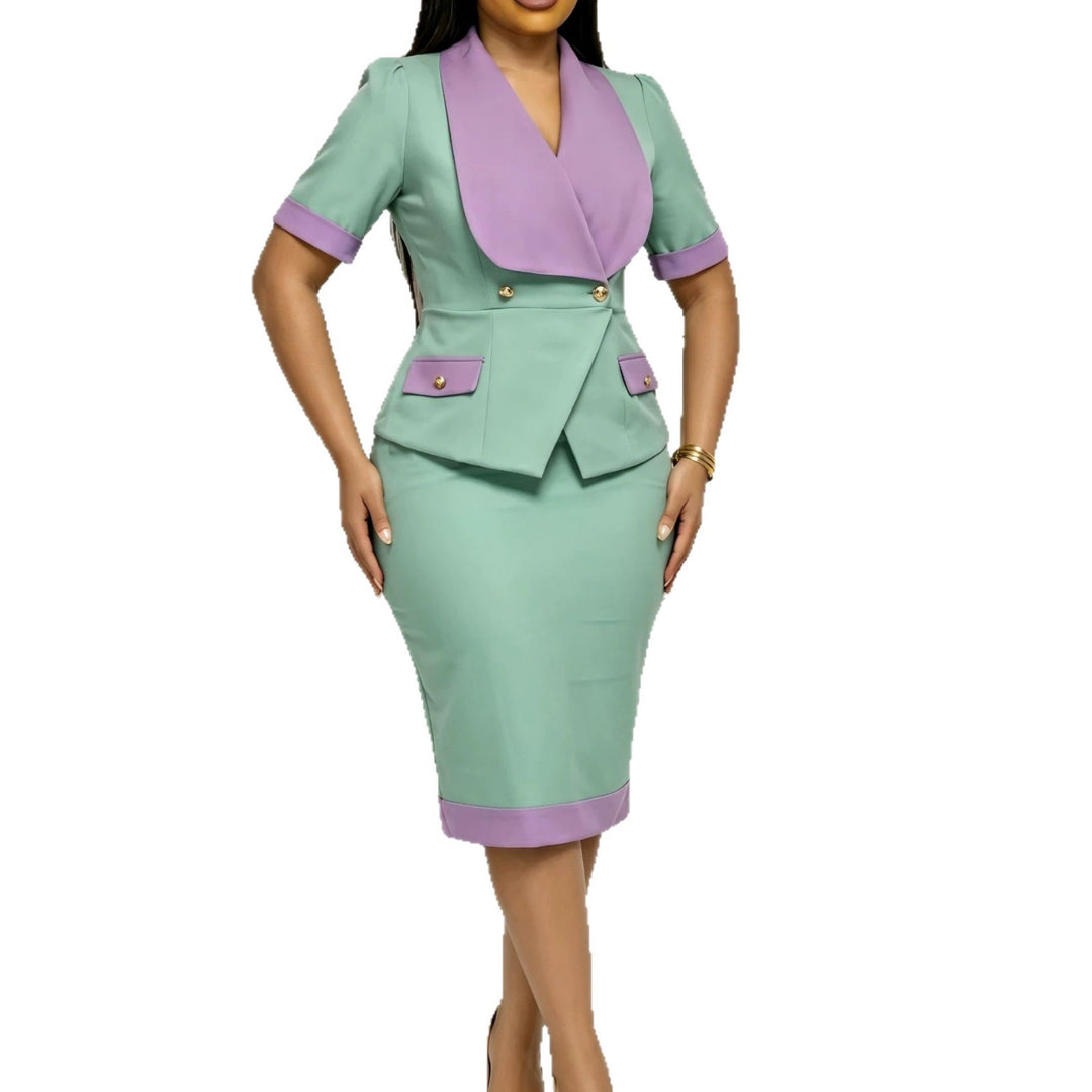 Damen elegantes Blazerkleid mit taillierter Silhouette und Kontrastakzenten Echo Archiv