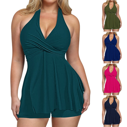 Damen Eleganter Badeanzug mit Wickel-Design Echo Archiv