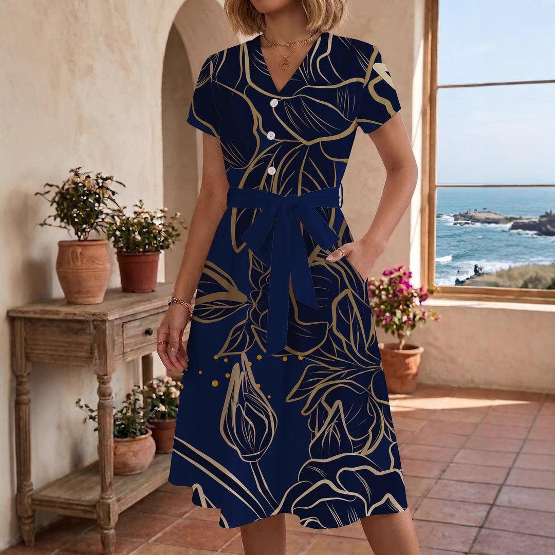 Damen Midi-Kleid mit floralem Design und bequemer Passform Echo Archiv