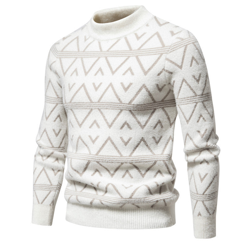 Herren Rollkragenpullover mit modernem Strukturdesign Echoarchiv