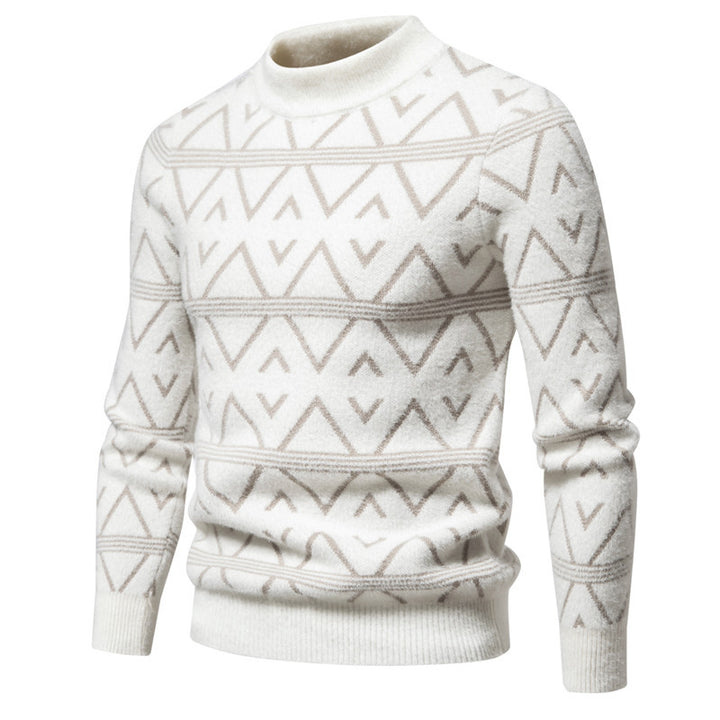 Herren Rollkragenpullover mit modernem Strukturdesign Echoarchiv