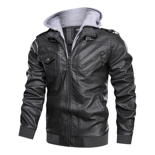 Herren lässige jacke mit abnehmbarer Kapuze und funktionalen Taschen Echoarchiv