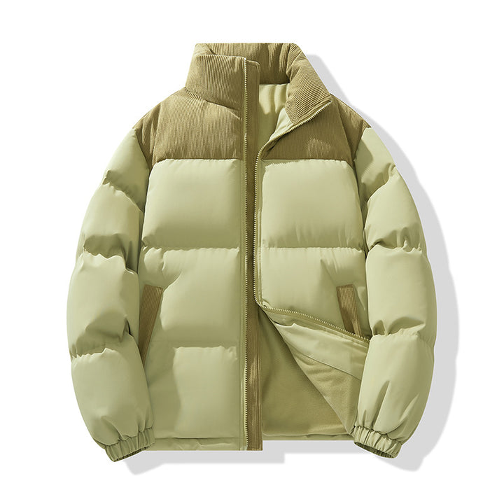 Herren gestepptes Puffer-Jacke mit Kordel-Schulterpaneel und hohem Stehkragen – Marzano