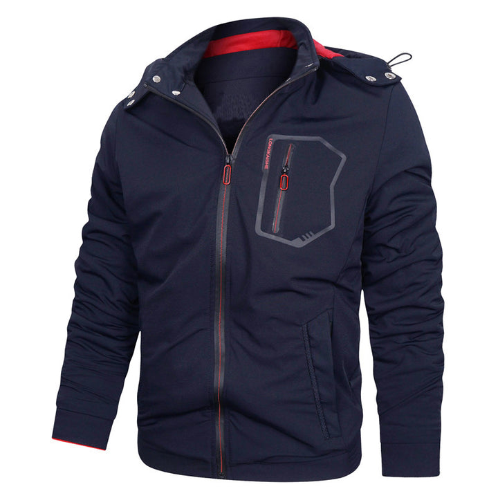 Herren Sportliche Softshell-Hoodiejacke mit wasserabweisender Membran Brusttasche und Stehkragen Echo Archiv