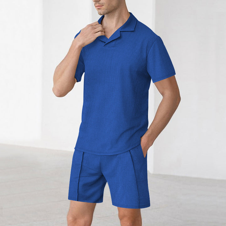 Herren lässiges Freizeithemd mit passender Shorts Echoarchiv