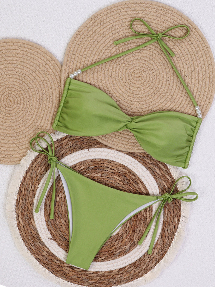 Damen Bandeau-Bikini mit eleganten Perlenschnüren Echo Archiv