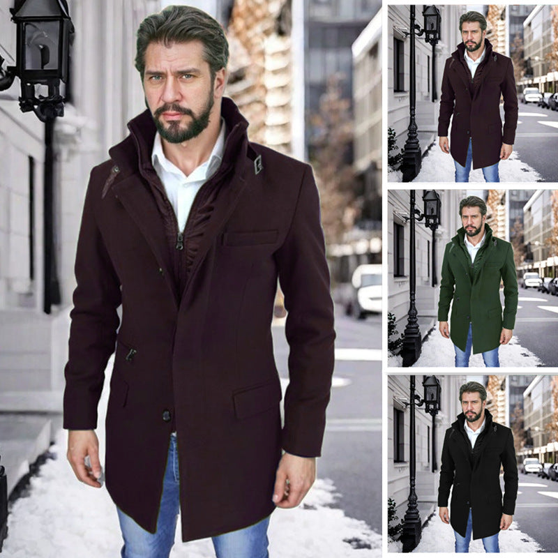 Herren stylischer und funktioneller Übergangs-Mantel mit abnehmbarer Innenjacke Echoarchiv