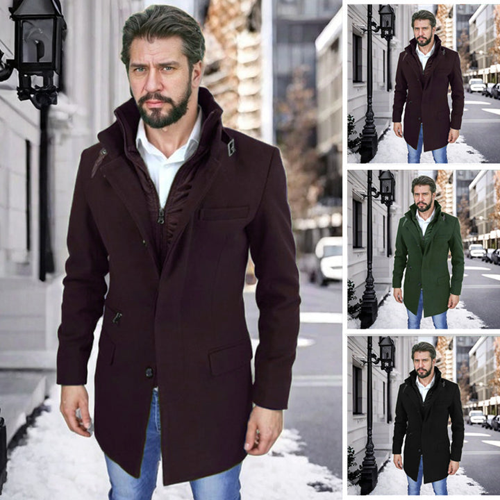Herren stylischer und funktioneller Übergangs-Mantel mit abnehmbarer Innenjacke Echoarchiv
