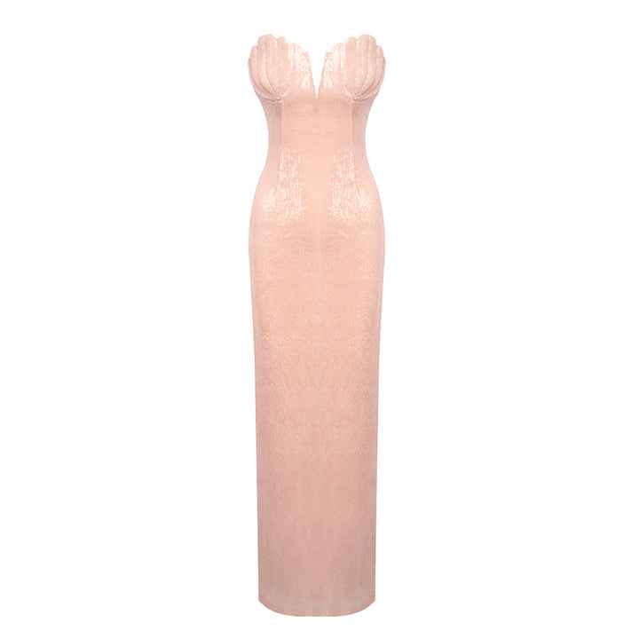 Damen figurbetontes Abendkleid mit herzförmigem Ausschnitt und eleganten Details Echo Archiv