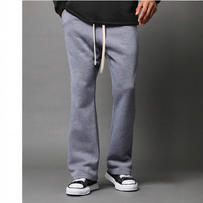 Herren locker geschnittene Jogginghose mit geradem Bein und elastischem Kordelbund – Sorevano
