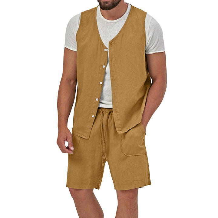 Herren lässiges Kurzarmhemd und Shorts Set Echoarchiv