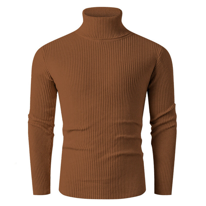 Herren nan taillierter Rippen-Strick Rollkragenpullover Slim Fit Echo Archiv